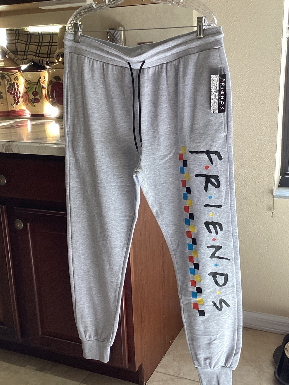 FRIENDS Gray Jogger Sweatpants with Color Block Logo